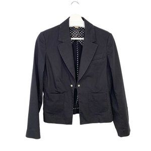 ANTHROPOLOGIE ELEVENSES Black Blazer Jacket Rhinestone Buttons 12